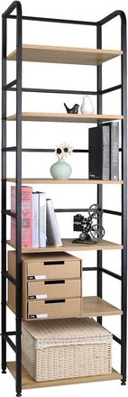 Woltu Woltu - Eestanter&iacute;a Independiente De Pie Para Libros Estante Alto Estante Industrial De Almacenamiento Estante De Escalera De Flores Con 6 Estantes Md