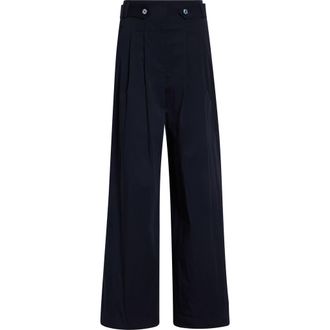 Veronica Beard Allman High Waist Wide Leg Pants in Navy at Nordstrom, Size 10