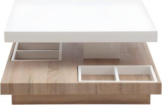 VENTE-UNIQUE.COM Mesa de centro modular efecto madera color natural claro, blanco