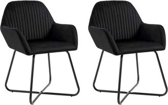 vidaXL Dining Chairs 2 pcs Black Velvet vidaXL