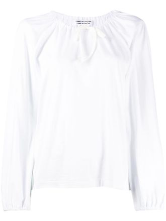 Comme Des Gar&ccedil;ons long-sleeved cotton blouse - White