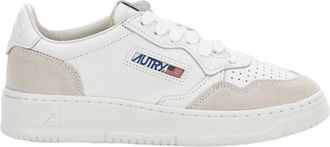 Autry Optical White Medalist Low Leather Suede Sneakers