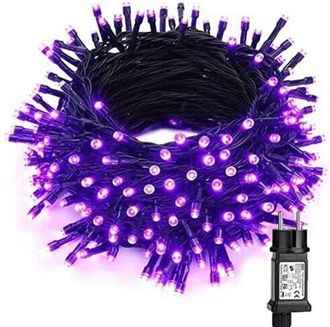 OEM Guirnalda De Luces De Decoraci&oacute;n De Halloween Morada, 20 M, 200 Luces Led, Guirnalda De Luces Navide&ntilde;as Para Exteriores, 8 Modos, Luces Led Impermeabl
