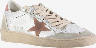 Golden Goose Metallic-Sneakers mit rosa Stern Ball Star
