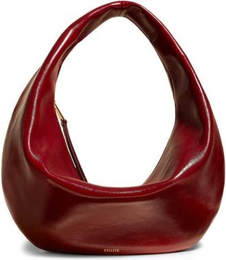 Khaite Medium Olivia Patent Leather Hobo Bag in Oxblood 524 at Nordstrom