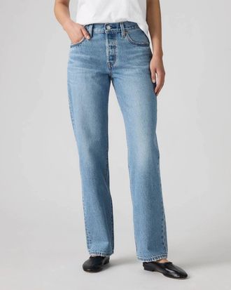 Levi's 501 90S Jeans Womens Blue Cotton Mid Rise Straight Leg GBO3505