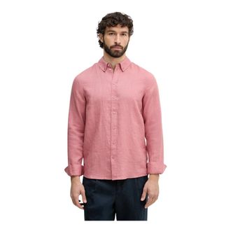 Mos Mosh Theo Shirt - Heren - Casual Overhemden - Roze - L - Linnen - Overhemden