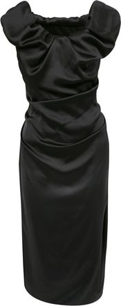 Vivienne Westwood Black Cowl Neck Draped Midi Dress
