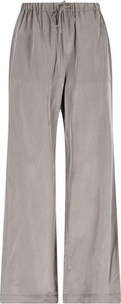 R&oacute;he Striped Trousers In Grey Fabric, Medium Waist