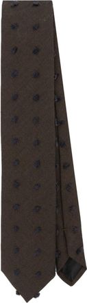 Lanvin 3D-detailed twill tie - men - Wool/Cotton/Elastane - One Size - Brown