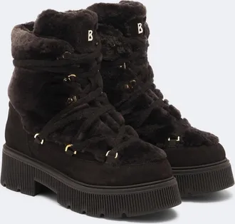 Bogner Turin shearling-lined suede lace-up boots