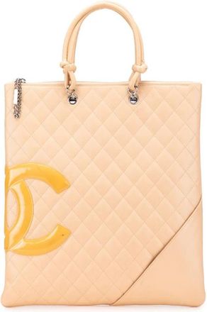 Chanel Pre-owned Quilted Leather Tote Bag - Dames - Vintage Shopper - Bruin - ONE Size - Leer - Vintage