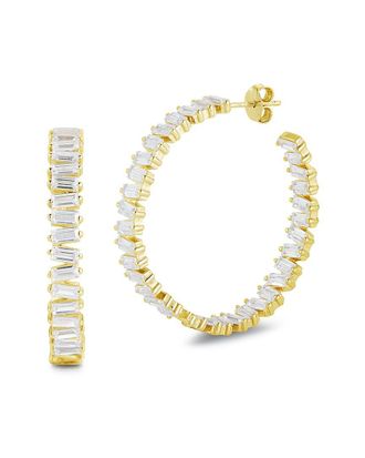 Glaze Jewelry 14K Over Silver Cz Hoops