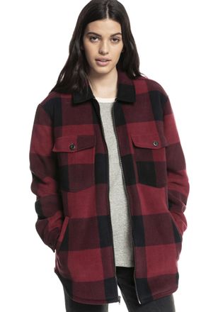Roxy Karohemd ROXY CHECK JACKET, Damen, Gr. XS (34), N-Gr, rot (rot, schwarz), Obermaterial: 100% Polyester, Hemden Karohemd