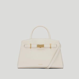 DeMellier The Small Hudson in Chalk Small Grain Leather Crossbody bag