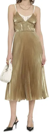 Prada Womens Gold Polyester Casual Dress