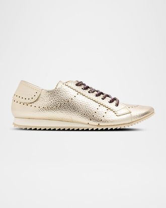 Pedro Garcia Celin Metallic Leather Low-Top Sneakers