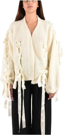 Meimeij Cardigan in Lana - - Knitwear - Donna - Bianco - M
