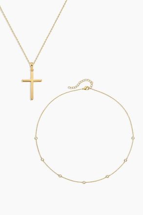 Electric Picks Everyday Cross Necklace Set of 2 in Gold at Nordstrom