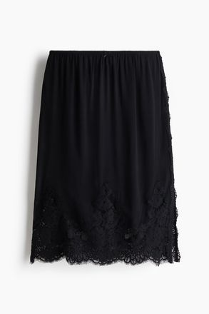 H&M Viskosejupe mit Spitze - Schwarz