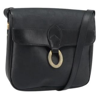 Dior Pre-owned Trotter Canvas Schoudertas - Dames - Pre-owned - Zwart - Maat: ONE Size Leer