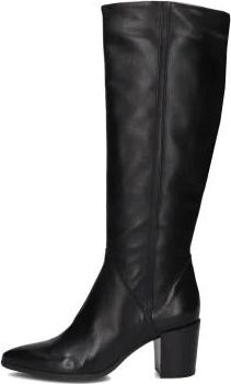 Notre-V Elegante Zwarte Leren Hoge Laarzen - Dames - Hoge Laarzen - Zwart - 39 EU - Leer - Schoenen