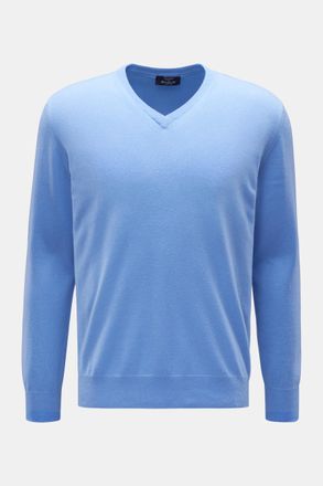 Zanieri Herren - Cashmere V-Neck Pullover rauchblau