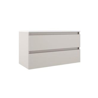Adema Chaci Badkameronderkast - 100cm - 2 lades - greeploos - binnenlade linnen - mat cotton (beige)
