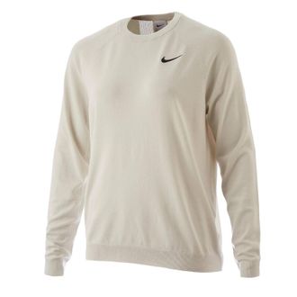 Nike Tour Golf Sweater Womens Beige Classic Fit Crew Neck Pullover DSGL691