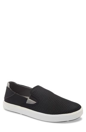 Olukai Laeahi Slip-On Sneaker in Black/Black at Nordstrom, Size 10.5
