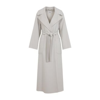 Max Mara Winter White Virgin Wool Doris Long Coat-Donna