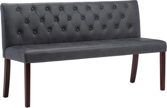 vidaXL Vidaxl - Banco De Piel De Ante Artificial Gris 148,5 Cm