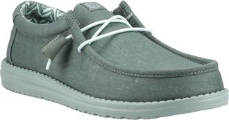 HeyDude Wally Canvas 100% Katoen Heren Eend Groen/IJsberg Groen Mokassins Schoenen