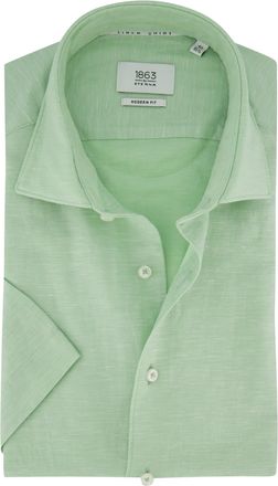 Eterna Katoenen linnen mint groen overhemd Eterna 1863 Modern Fit
