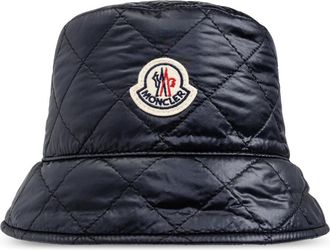 Moncler Hoed met logo - Dames - Hoeden - Blauw - S - Nylon - Accessoires