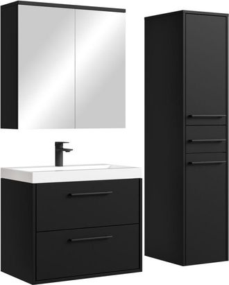 Badplaats Conjunto De Muebles De Ba&ntilde;o Florence 60 Cm - Negro Mate - Mueble