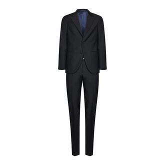 D4.0 Single Breasted Suits, male, Black, Size: XL Single-breasted wool suit