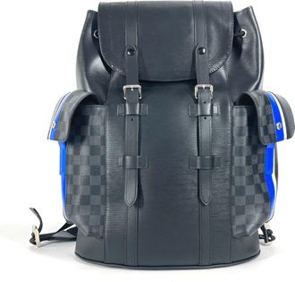 Louis Vuitton Black Blue Monogram Eclipse Epi Leather Backpack (Pre-Owned)