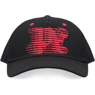 Palm Angels Baseball cap Racing Monogram - Heren - Petten - Zwart - ONE Size - Katoen - Accessoires