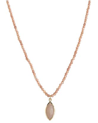 Jewelmak 14K Peach Moonstone Necklace