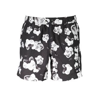 Karl Lagerfeld Mens Floral Swim Trunks - Black - Size Medium