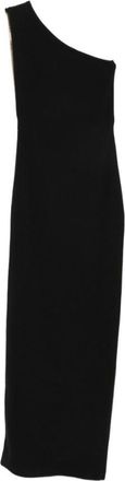 Elisabetta Franchi Black One Shoulder Maxi Dress