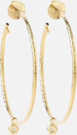 Octavia Elizabeth Nesting Gem Medium 18kt gold hoop earrings with diamonds