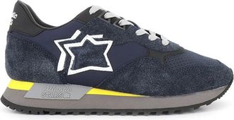 Atlantic Stars Casual Sneakers Leer Stof Dracoc - Heren - Sneakers - Blauw - 41 EU - Leer - Schoenen