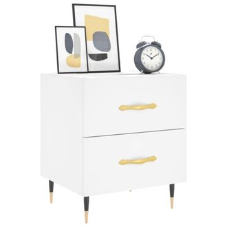 Berkfield Home Modern Bedside Cabinets 2 pcs White 40x35x47.5 cm Engineered Wood
