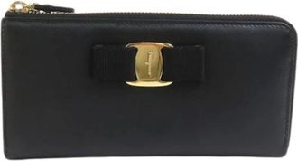 Ferragamo Pre-owned Long wallet (bi-fold) - Dames - Vintage Accessoires - Zwart - ONE Size - Vintage