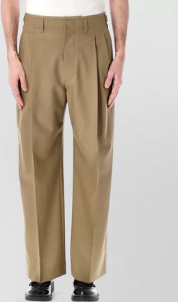 Christophe Lemaire pleated straight leg tailored trousers