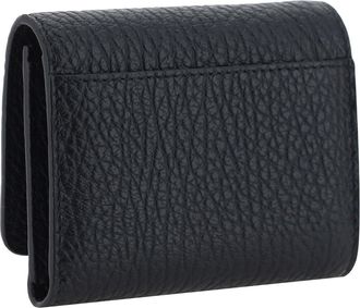 Maison Margiela Womens Grained Leather Wallet Black Calf Bos Taurus