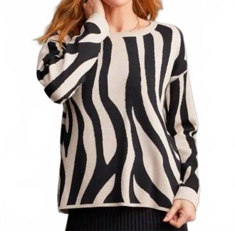 Tribal Cotton Crew Neck Reversible Sweater In Heather Frost Grey