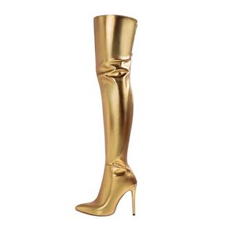 Bottes longues d'équitation lacées à la main en cuir marron